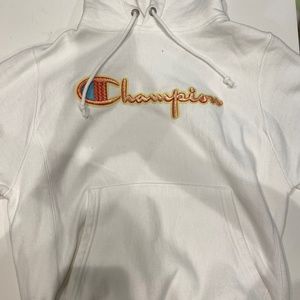 CHAMPION WHITE GRAPHIC HOODIE XS